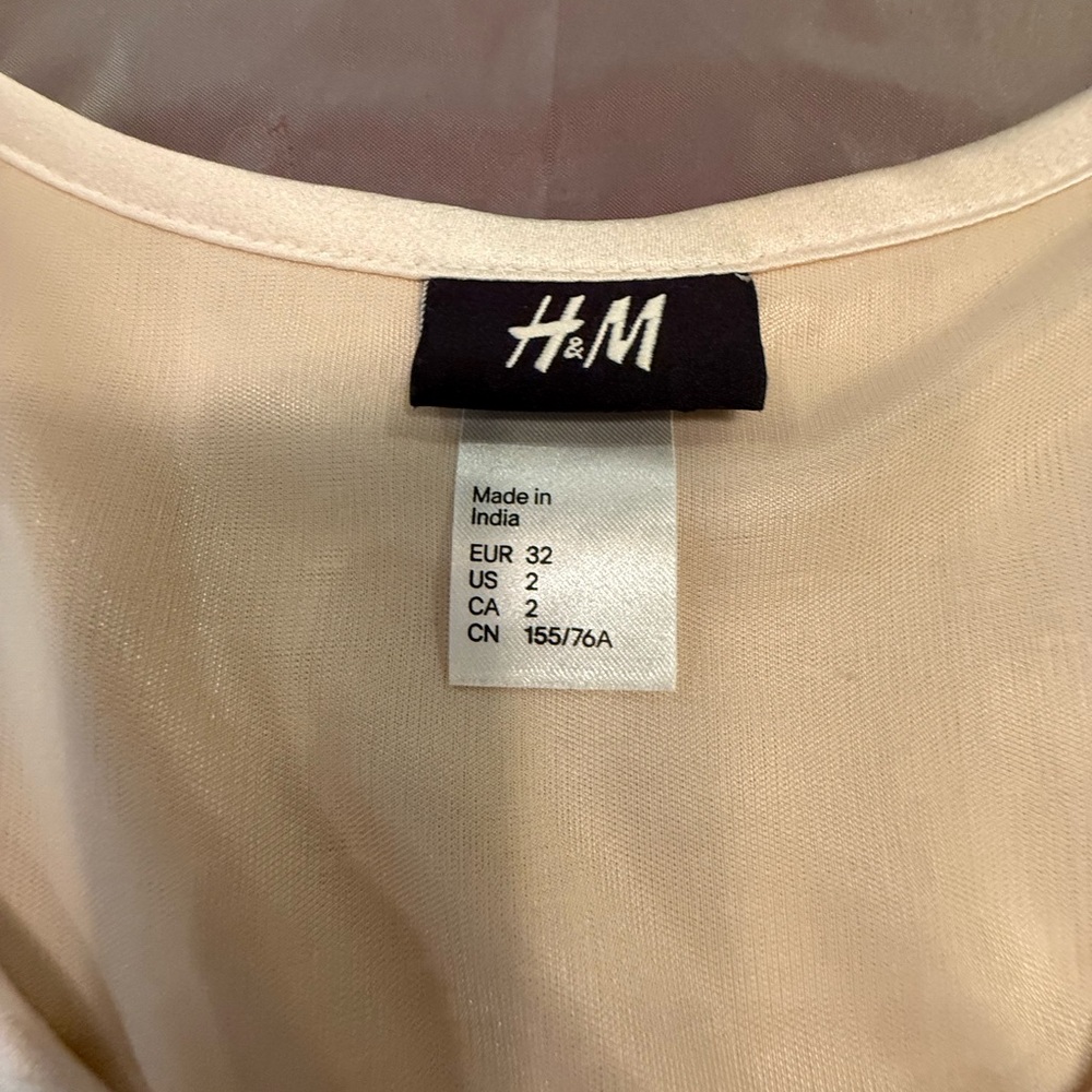 H&M Y2K Vintage Peach/Black Sleeveless Tiered Scallop Trim Blouse Size 2/XS - Picture 6 of 8